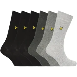 Lyle And Scott 6 Pack of Basic Dress Socks in Blue