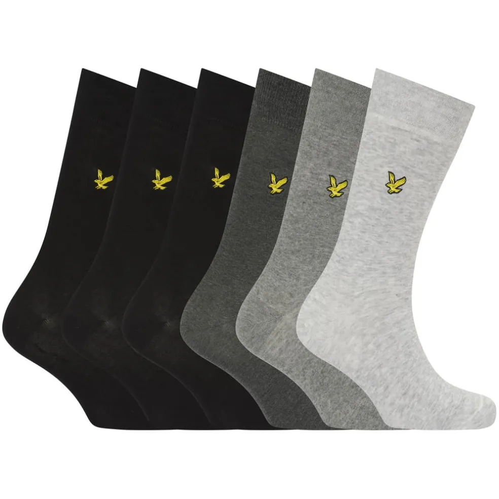 Lyle And Scott 6 Pack of Basic Dress Socks in Blue