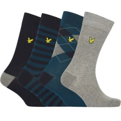Lyle And Scott 4 Pack of Dress Socks in Multi colour