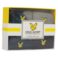 Lyle And Scott 4 Pack of Dress Socks in Multi colour