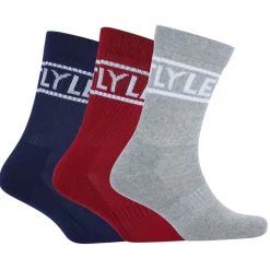 Lyle And Scott 3 Pack of Logo Sport Socks in Multi colour