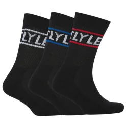 Lyle And Scott 3 Pack of Logo Sport Socks in Black