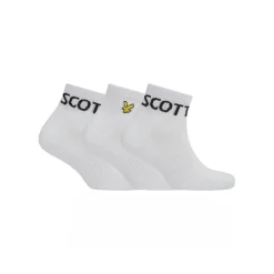 Lyle And Scott 3 Pack Train Quarter Socks in White