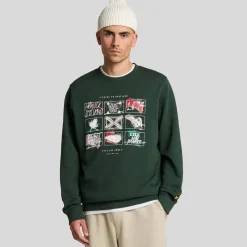 Lyle And Scott A Guide To Scotland Graphic Sweatshirt in Teal