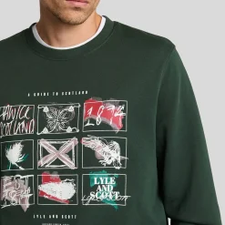 Lyle And Scott A Guide To Scotland Graphic Sweatshirt in Teal