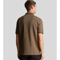Lyle And Scott Chunky Slub Polo Shirt in olive