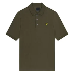 Lyle And Scott Chunky Slub Polo Shirt in olive