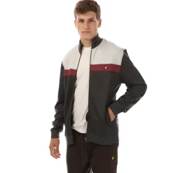 Lyle And Scott Colour Block Track Jacket in Grey