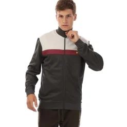 Lyle And Scott Colour Block Track Jacket in Grey