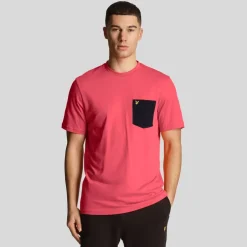 Lyle And Scott Contrast Pocket T-Shirt in Pink