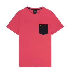Lyle And Scott Contrast Pocket T-Shirt in Pink