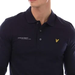 Lyle And Scott Co-Ordinate Print Long Sleeve Polo Shirt in Navy