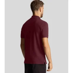 Lyle And Scott Co-Ordinate Print Plain Polo Shirt in Burgundy