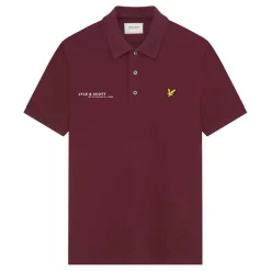 Lyle And Scott Co-Ordinate Print Plain Polo Shirt in Burgundy
