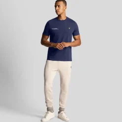 Lyle And Scott Co-Ordinate Print Plain T-Shirt in Navy