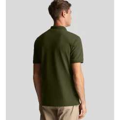 Lyle And Scott Co-Ordinate Print Plain Polo Shirt in olive