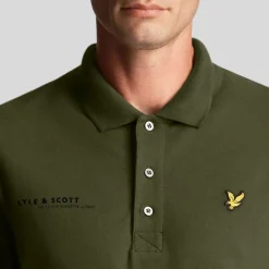 Lyle And Scott Co-Ordinate Print Plain Polo Shirt in olive