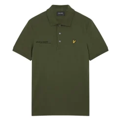Lyle And Scott Co-Ordinate Print Plain Polo Shirt in olive