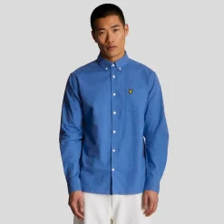 Lyle And Scott Cotton Linen Button Down Shirt in Blue