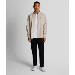 Lyle And Scott Cotton Linen Button Down Shirt in Cream