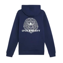 Lyle And Scott Eagle Head Pullover Hoodie in Navy