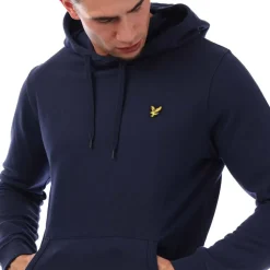 Lyle And Scott Flag Print Pullover Hoodie in Navy