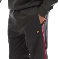 Lyle And Scott Fly Fleece Colour Block Tracksuit Bottoms in Grey