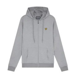 Lyle And Scott Full Zip Fly Fleece Hoodie in Grey
