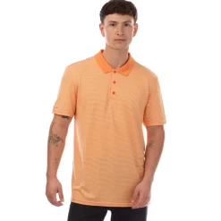 Lyle And Scott Golf Microstripe Polo Shirt in Orange