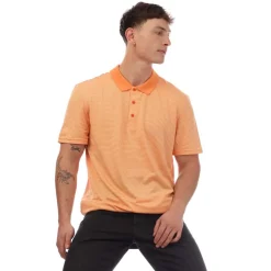 Lyle And Scott Golf Microstripe Polo Shirt in Orange
