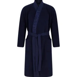 Lyle And Scott Jacquard Text Dressing Gown in Blue