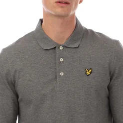 Lyle And Scott Long Sleeve Polo Shirt in Grey