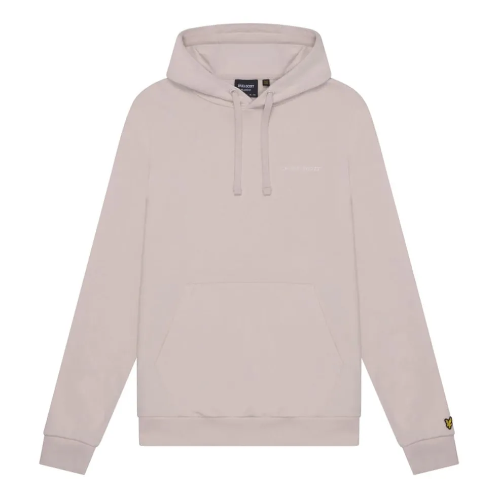 Lyle And Scott Loopback Embroidered Hoodie in Cream