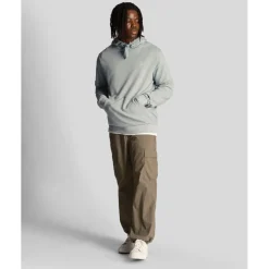 Lyle And Scott Loopback Embroidered Hoodie in Blue