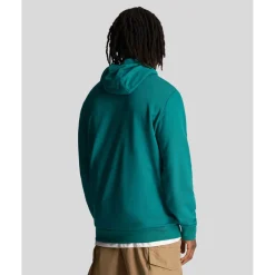 Lyle And Scott Loopback Embroidered Hoodie in Green