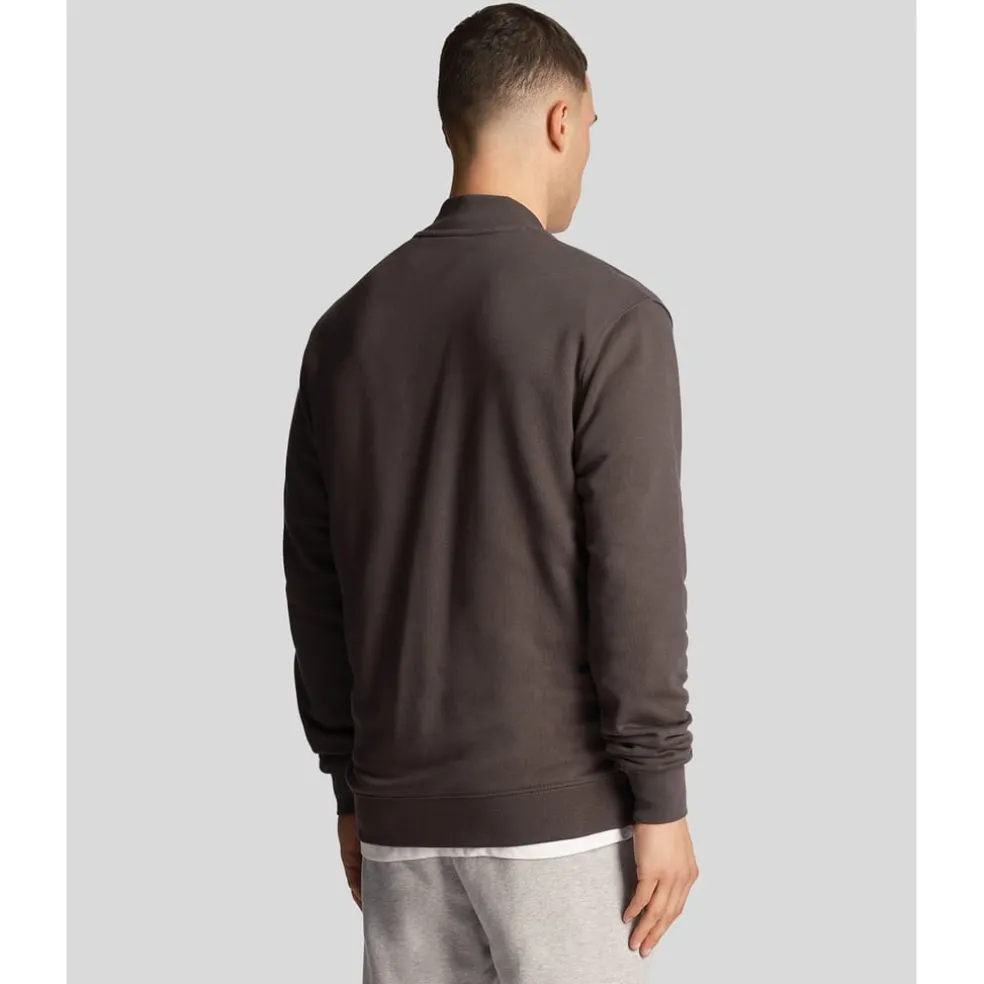 Lyle And Scott Loopback Jersey Bomber Jacket in Gunmetal