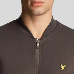 Lyle And Scott Loopback Jersey Bomber Jacket in Gunmetal