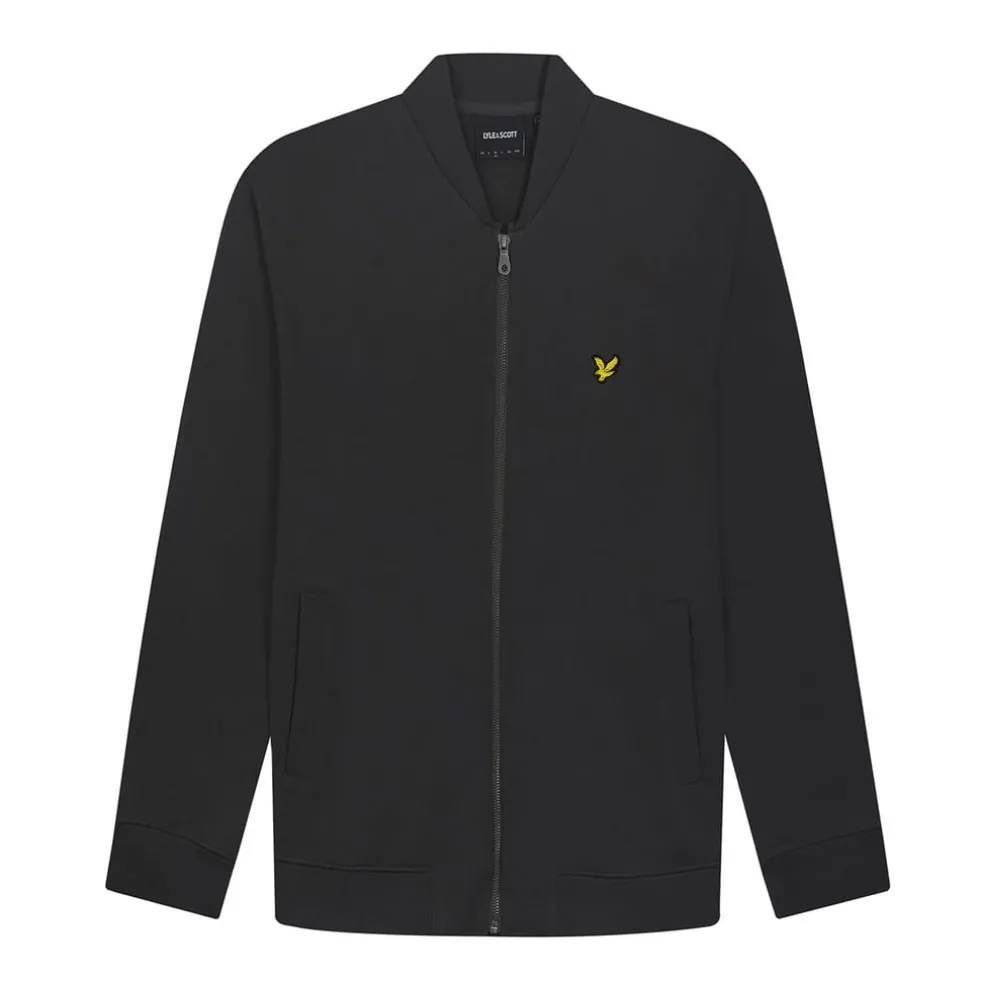 Lyle And Scott Loopback Jersey Bomber Jacket in Gunmetal