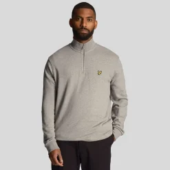 Lyle And Scott Loopback Quarter Zip Sweatshirt in Grey