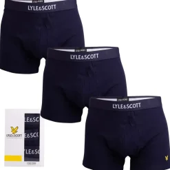 Lyle And Scott Mens Devon 3 Pack Boxer Shorts in Navy