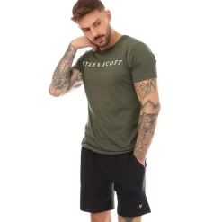 Lyle And Scott Mens Oakley T-Shirt & Short Set in Khaki