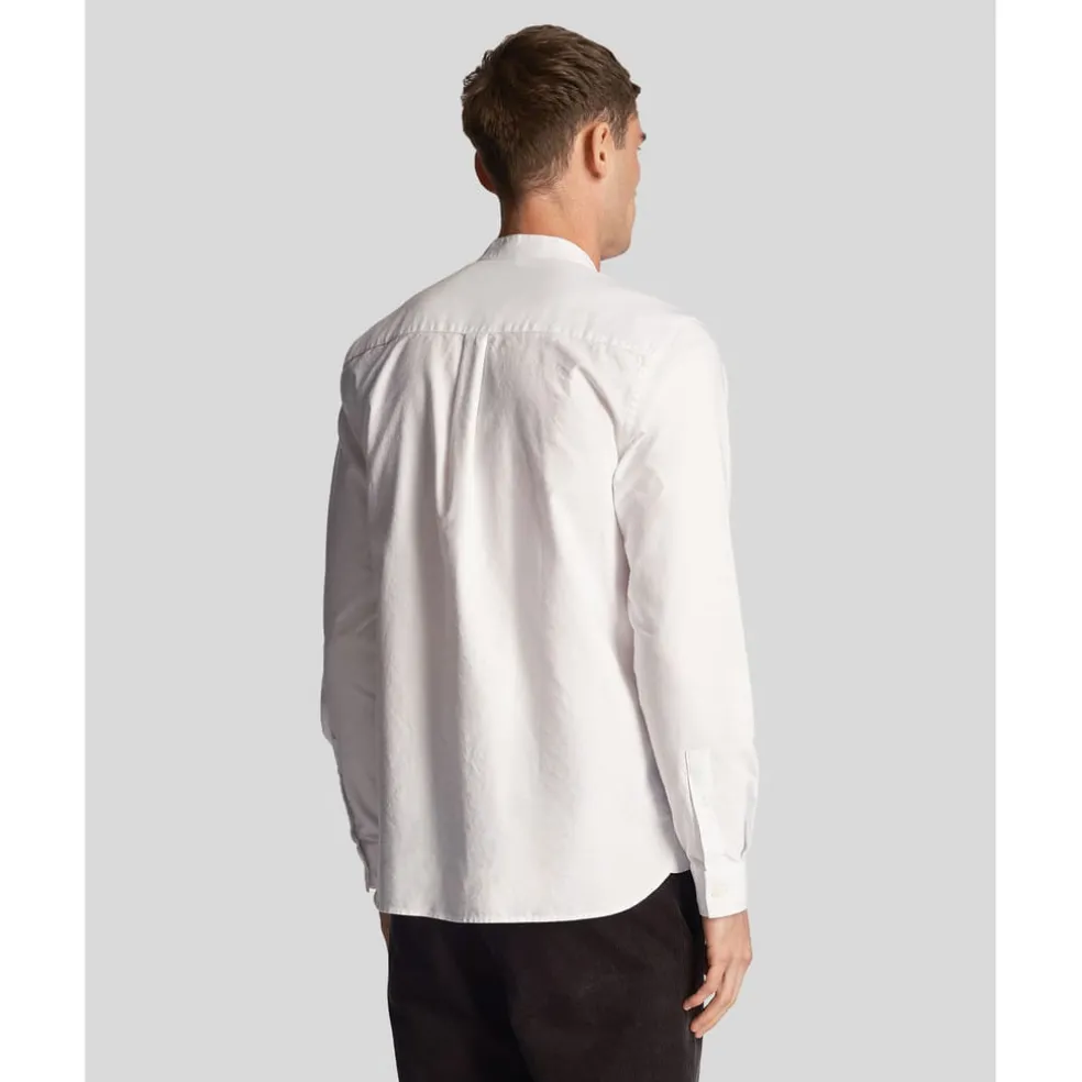 Lyle And Scott Oxford Grandad Shirt in White