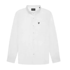 Lyle And Scott Oxford Grandad Shirt in White