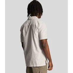 Lyle And Scott Pinstripe Revere Collar Shirt in White