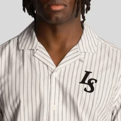 Lyle And Scott Pinstripe Revere Collar Shirt in White