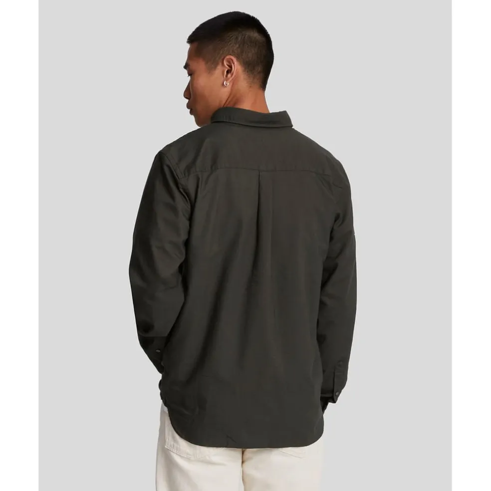 Lyle And Scott Plain Oxford Shirt in Gunmetal
