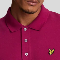 Lyle And Scott Plain Polo Shirt in Burgundy