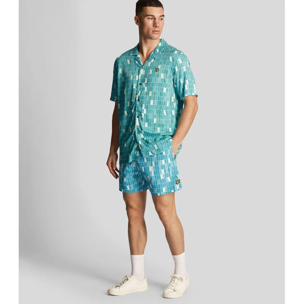 Lyle And Scott Pool Print Swim Shorts in Blue