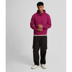 Lyle And Scott Pullover Hoodie in Burgundy