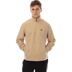 Lyle And Scott Quarter Zip Fleece in Beige